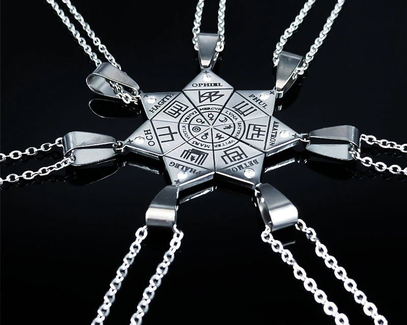 Silver sigil pendant necklace