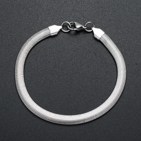 Silver 6mm 316L snake chain bracelet
