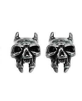 Silver skull stud earrings