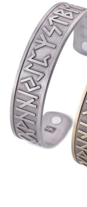 Viking rune cuff bracelet in silver
